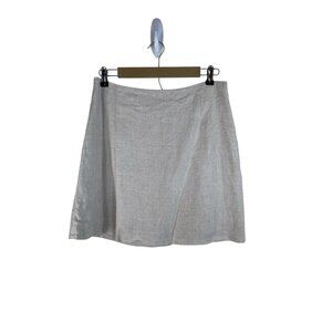 & Other Stories Linen Faux Wrap A Line Skirt Natural Clean Girl L